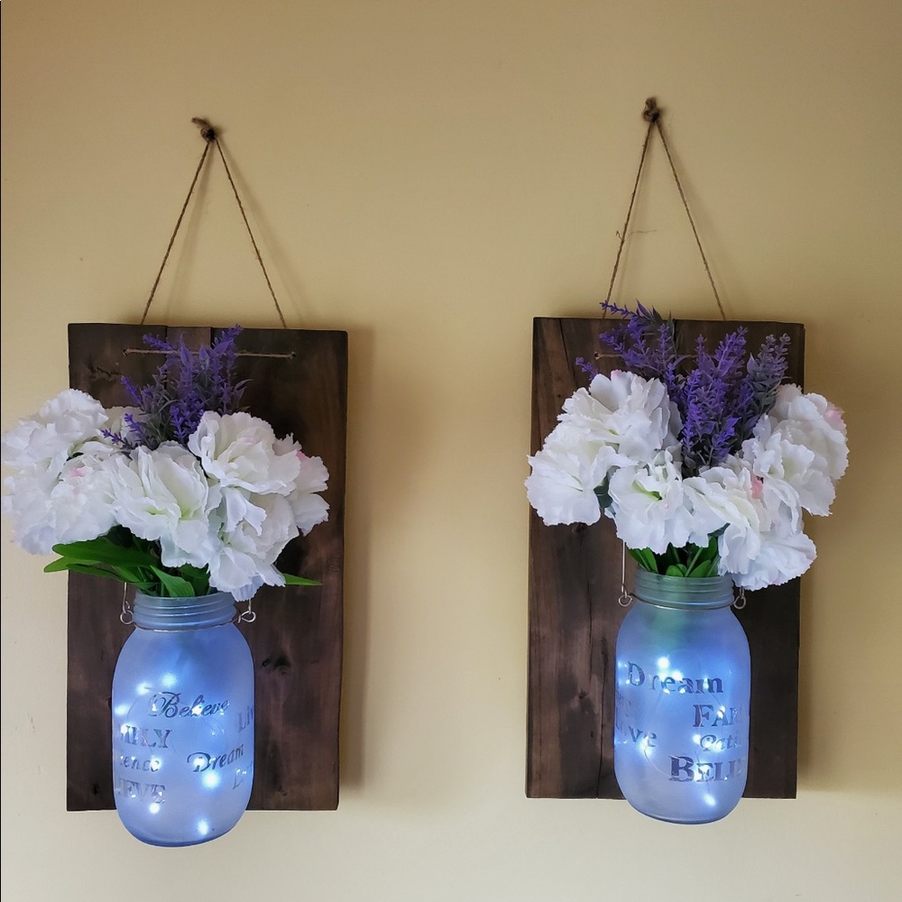 Rustic lighted wall sconces
